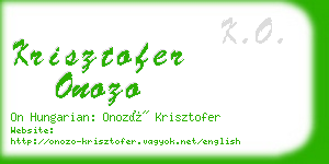 krisztofer onozo business card